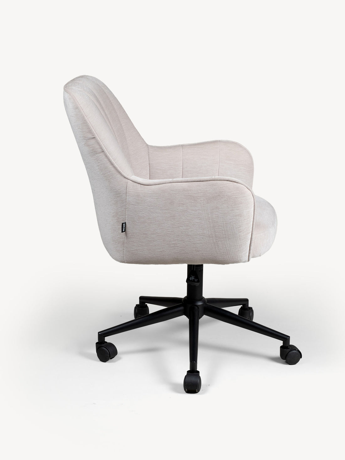Silla de Oficina Amsterdam Beige Vista Lateral