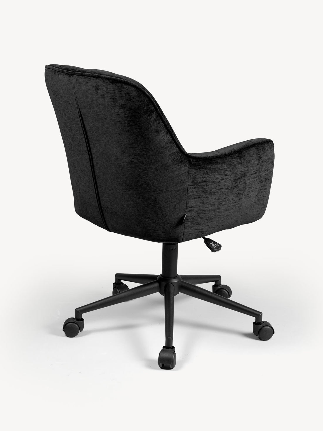 Silla de Oficina Amsterdam Negro Vista en Perspectiva Trasera