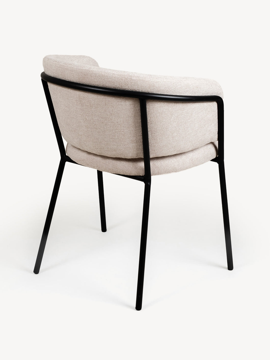 Silla Escocia Pata Negra Beige Vista en Perspectiva Trasera