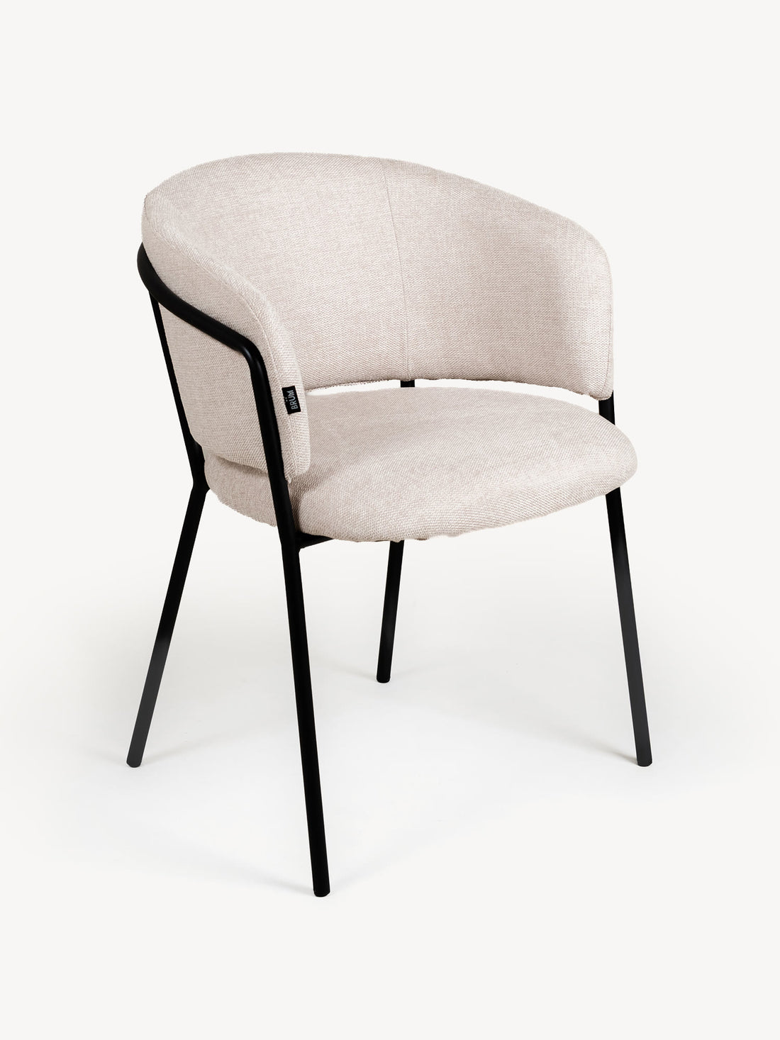 Silla Escocia Pata Negra Beige Vista en Perspectiva
