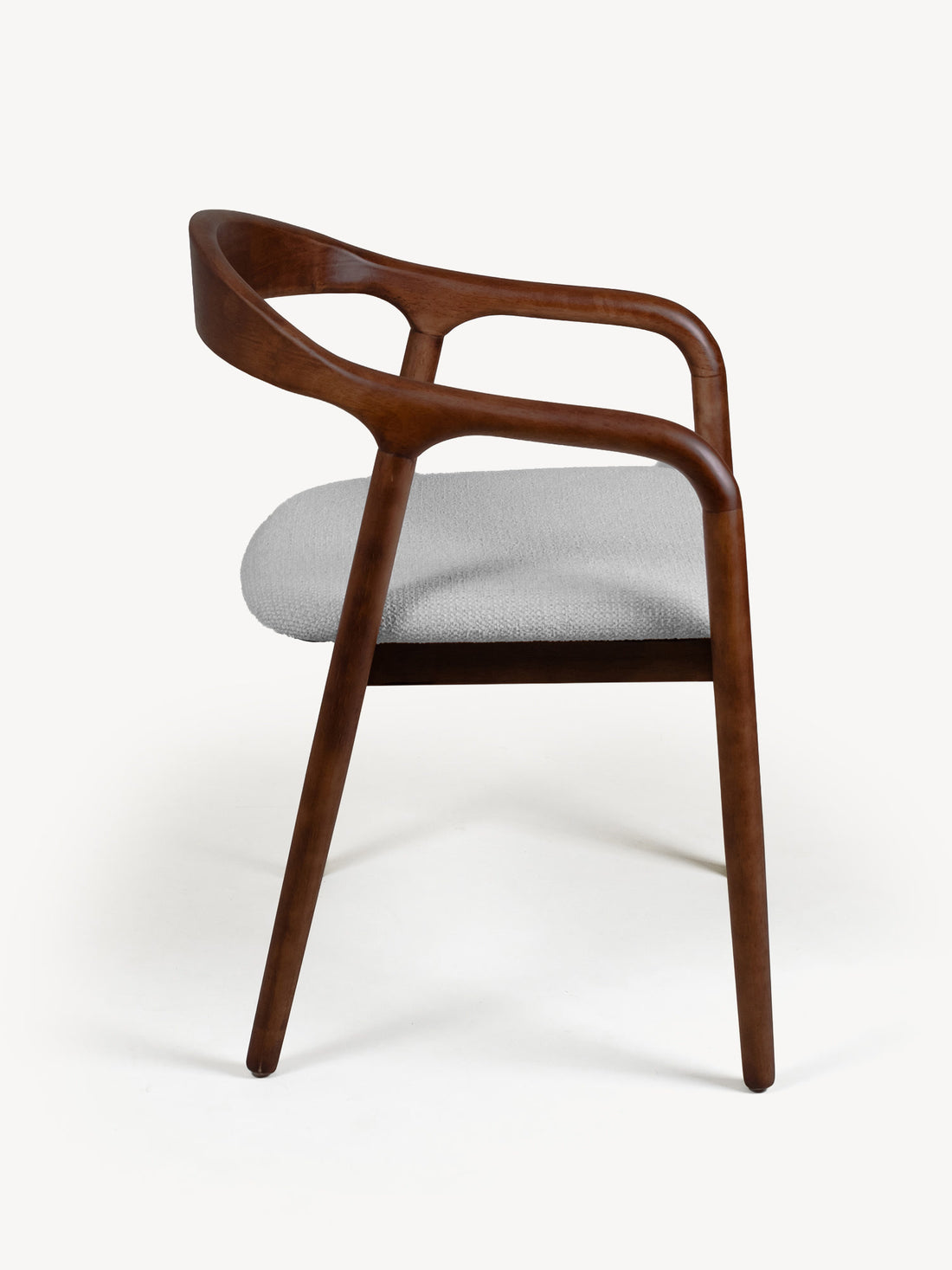 Silla Gijón Nogal Gris Vista Lateral