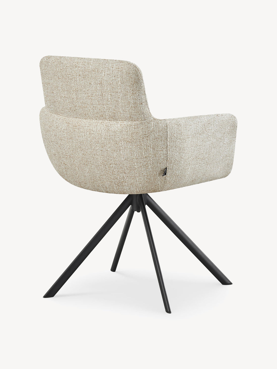 Silla Giratoria Lugo Beige Vista en Perspectiva Trasera