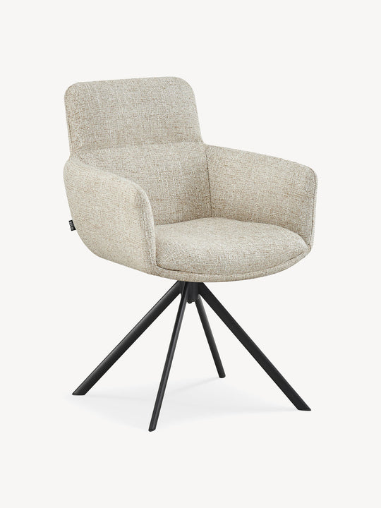 Silla Giratoria Lugo Beige Vista en Perspectiva