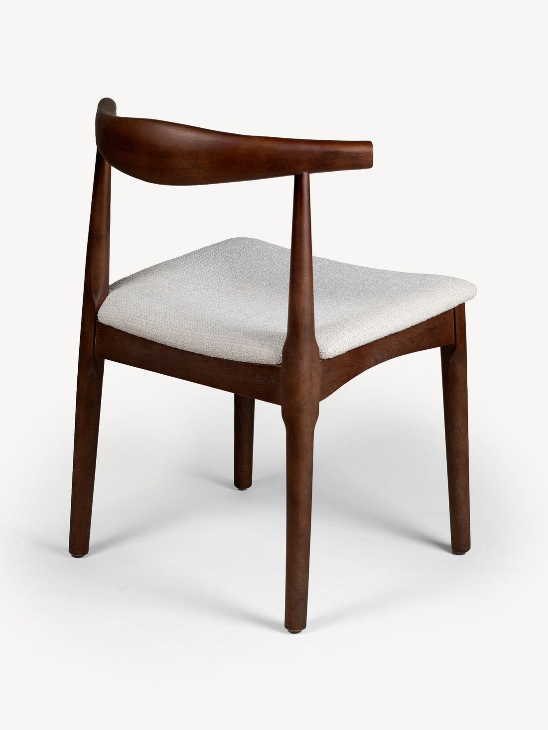 Silla Oviedo Nogal Beige Vista en Perspectiva Trasera