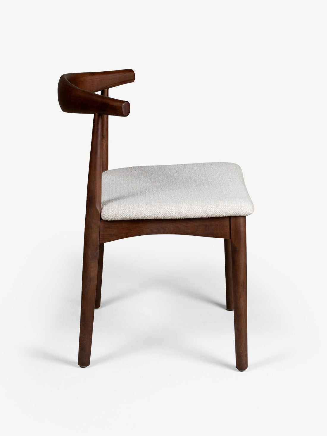 Silla Oviedo Nogal Beige Vista Lateral