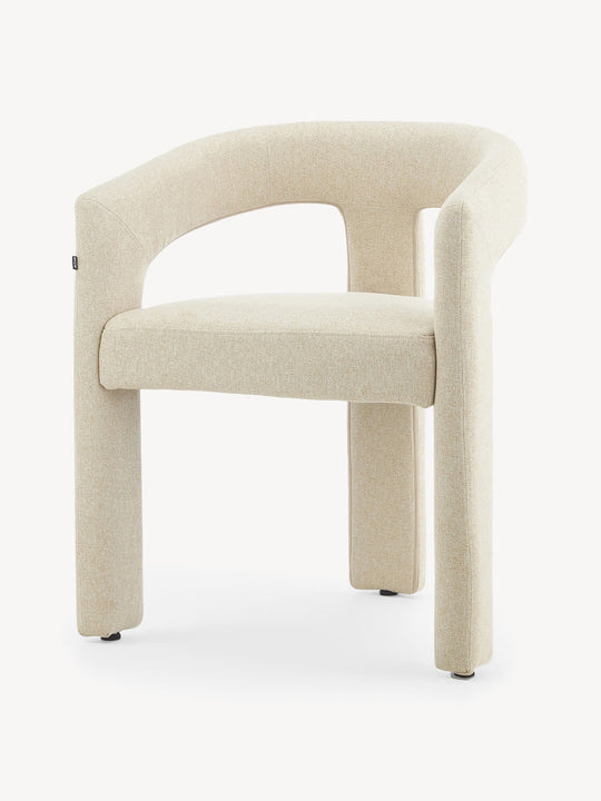 Silla Qatar Beige Vista en Perspectiva