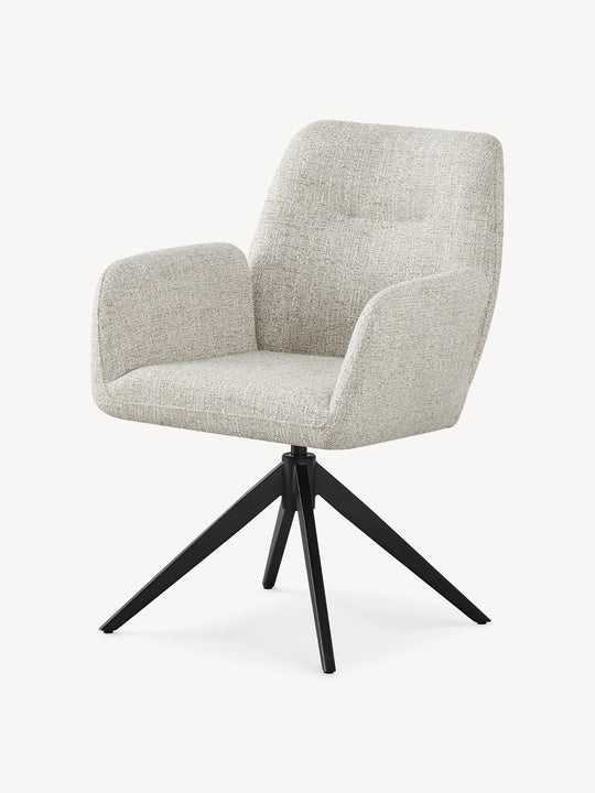 Silla Giratoria Santiago Beige Vista en Perspectiva