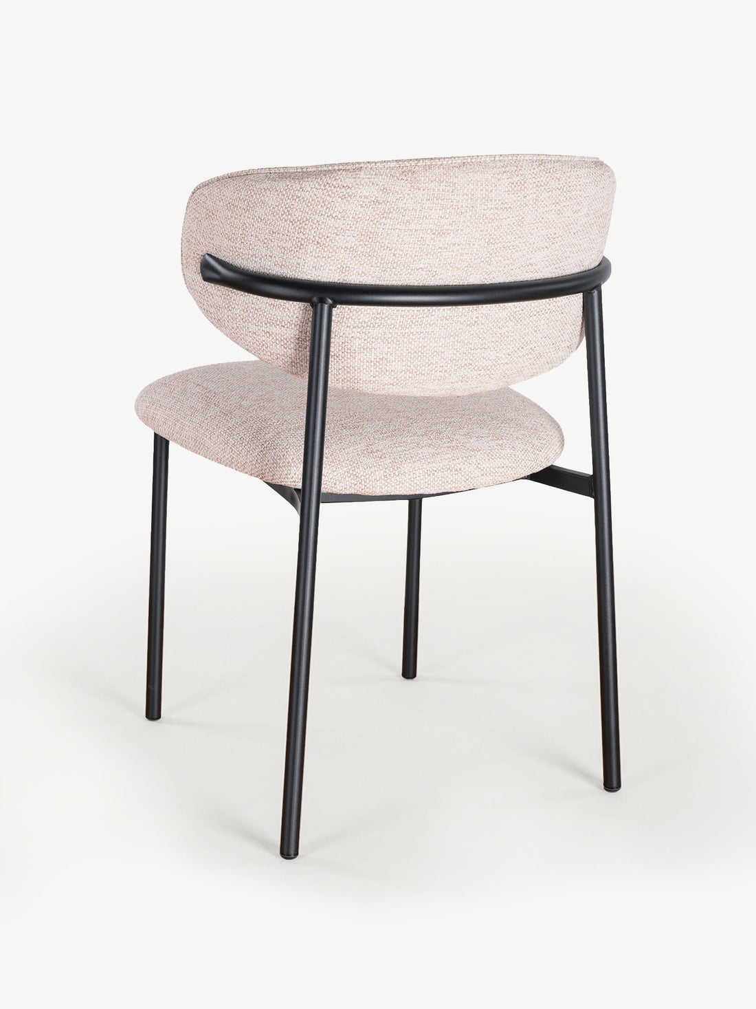 Silla Sicilia Beige Pata negra Vista en Perspectiva Trasera