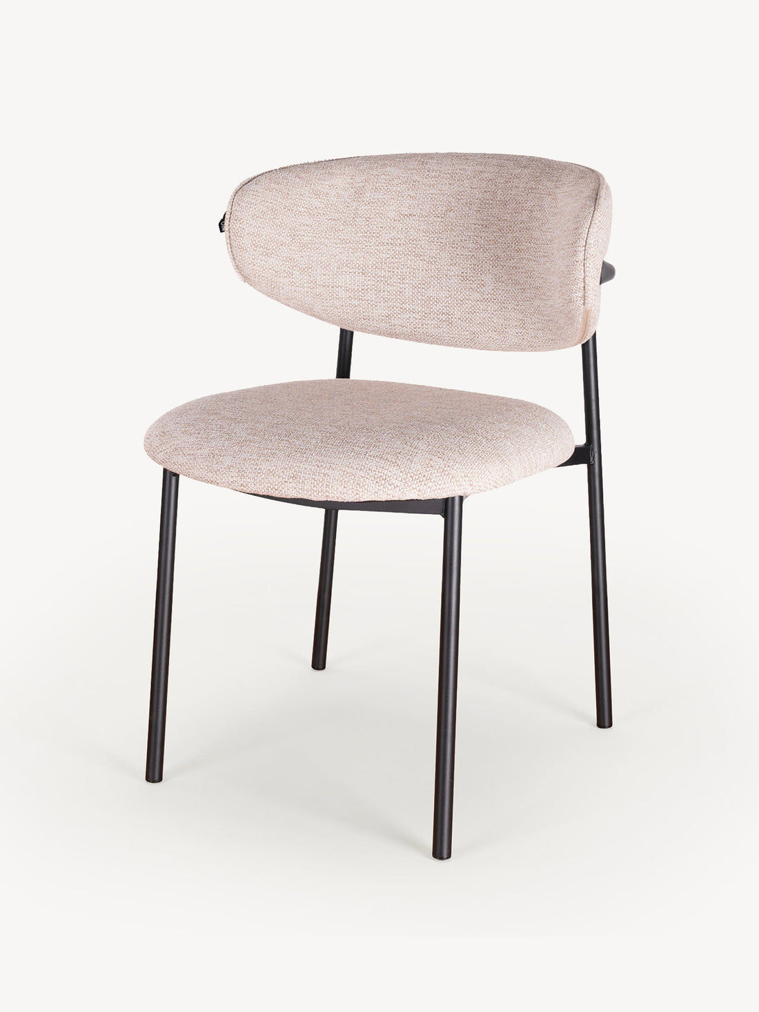 Silla Sicilia Beige Pata negra Vista en Perspectiva
