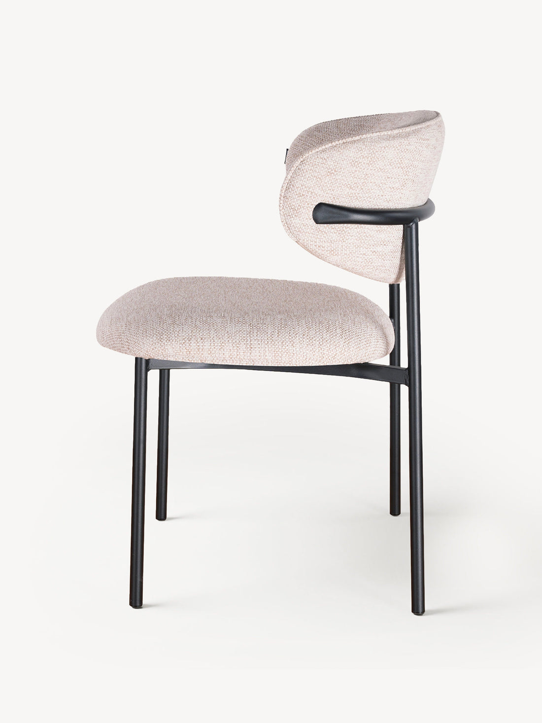 Silla Sicilia Beige Pata negra Vista Lateral
