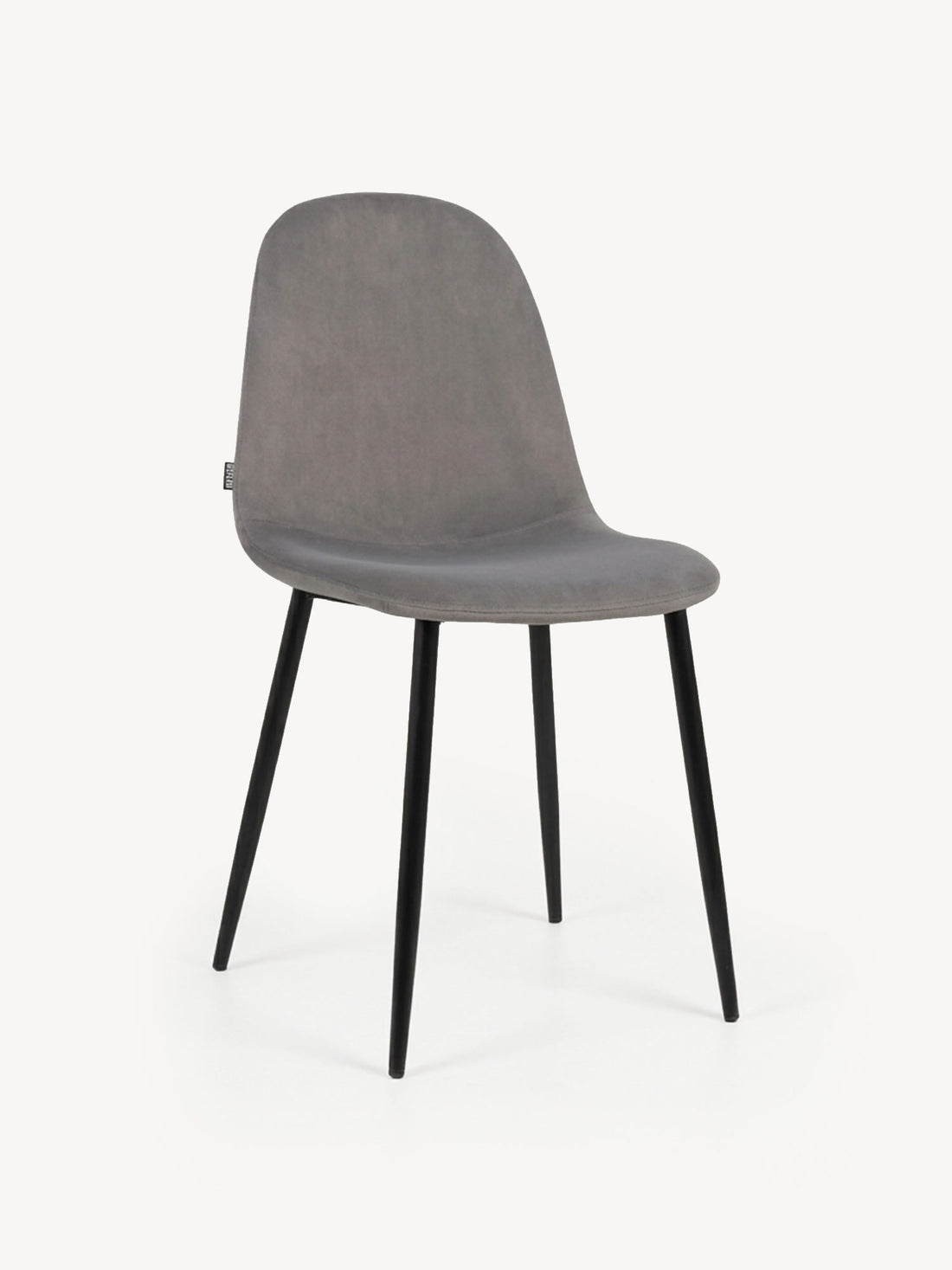Silla Venecia Velvet Gris Vista en Perspectiva