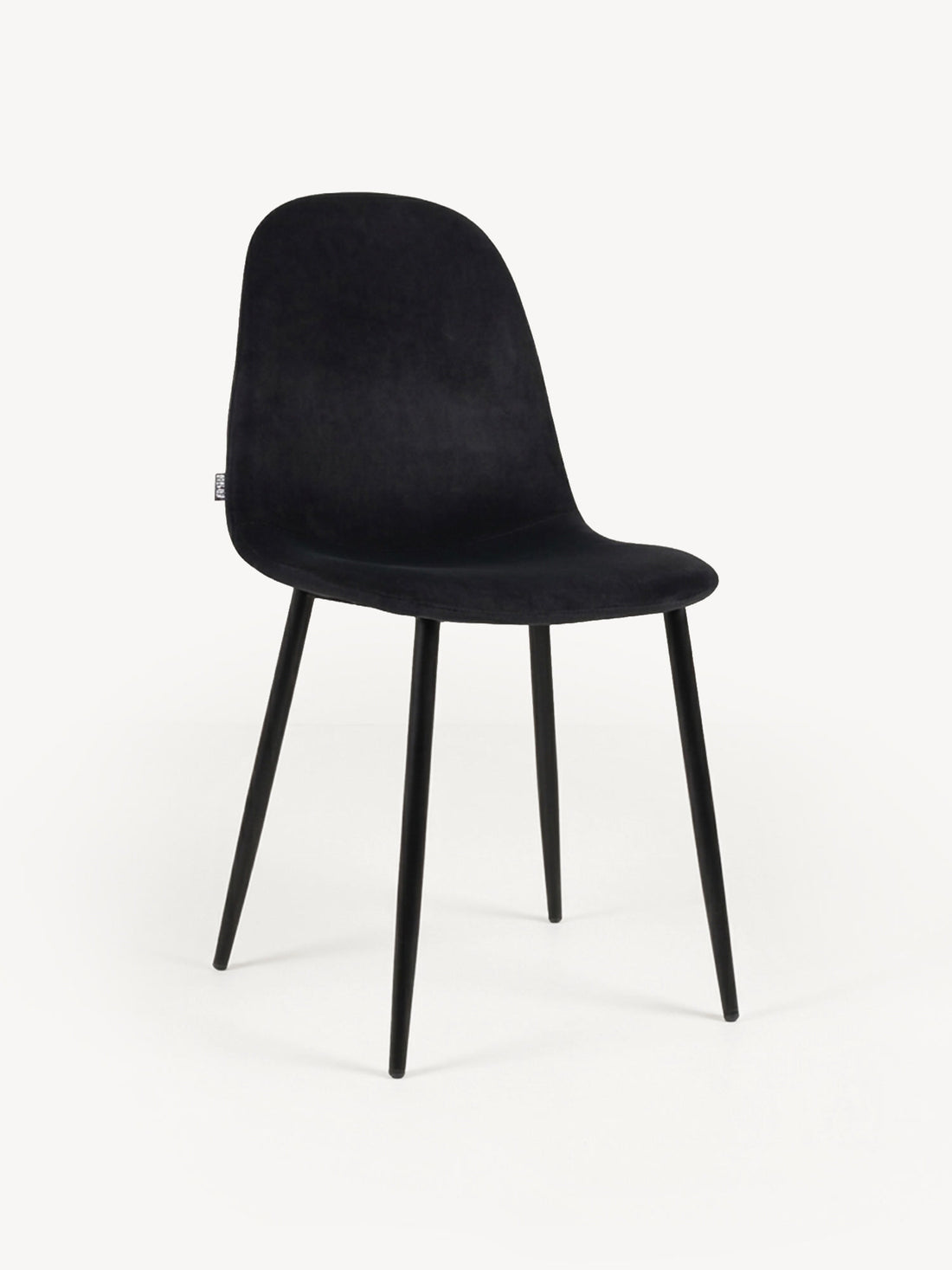 Silla Venecia Velvet Negro Vista en Perspectiva