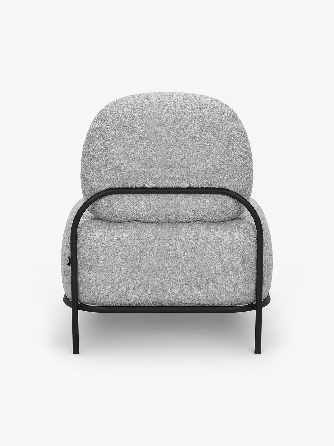 Sillón Individual Chicago Gris Vista en Perspectiva Trasera