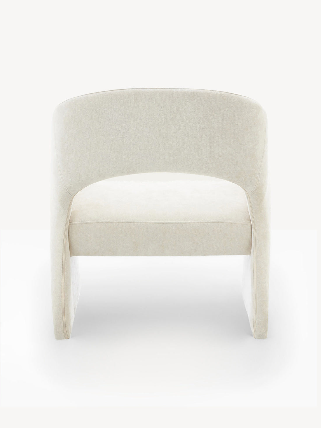 Sillón Individual Qur Beige Vista en Perspectiva Trasera