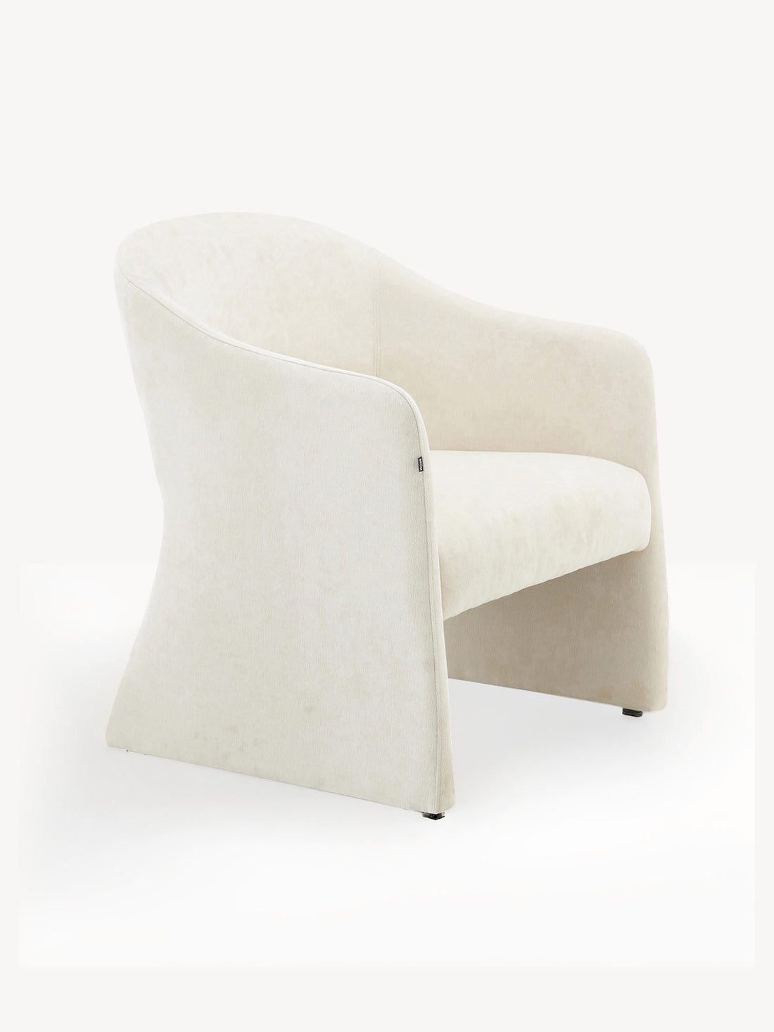 Sillón Individual Qur Beige Vista en Perspectiva Lateral