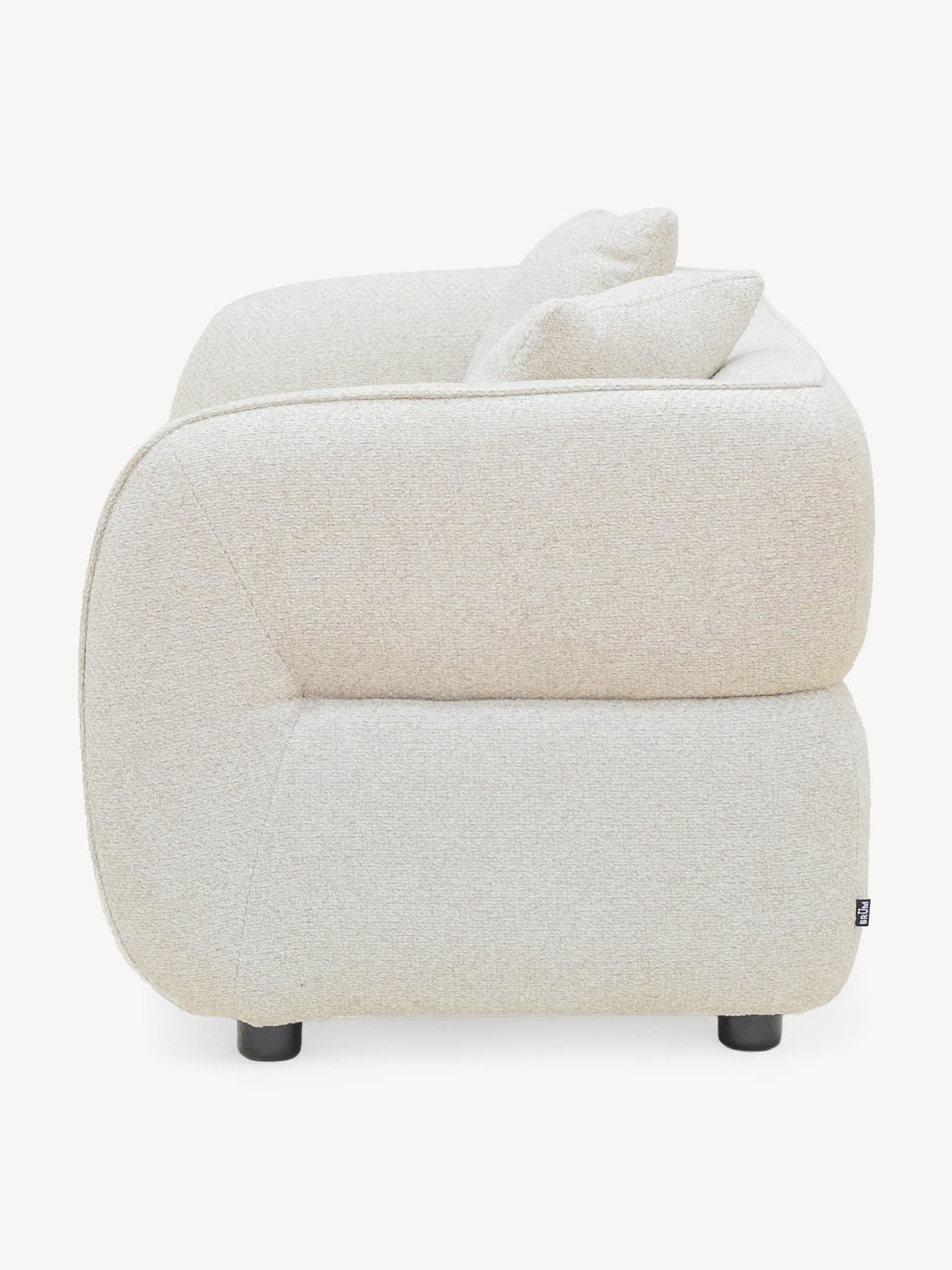 Sofá Detroit de 2 Plazas Beige Vista Lateral