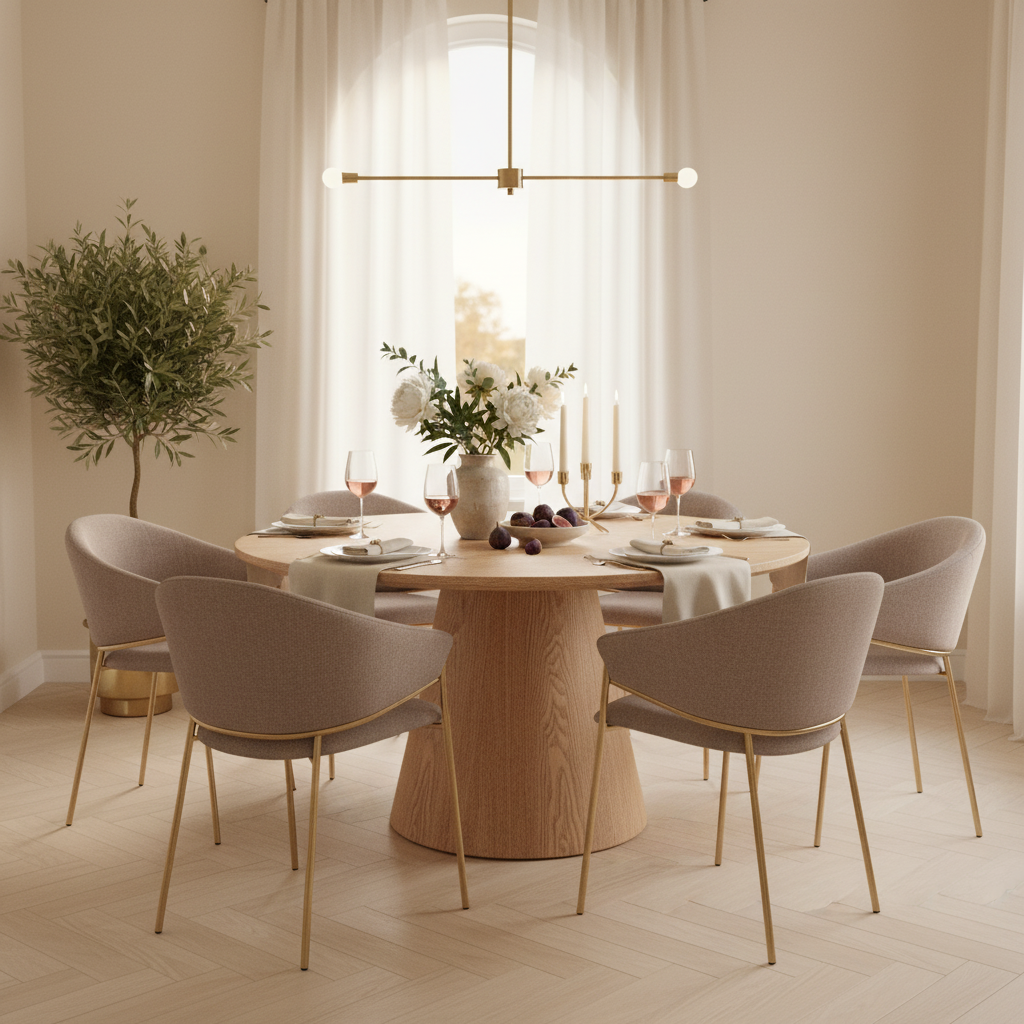 Silla Berlin en comedor cálido, foto ambientada