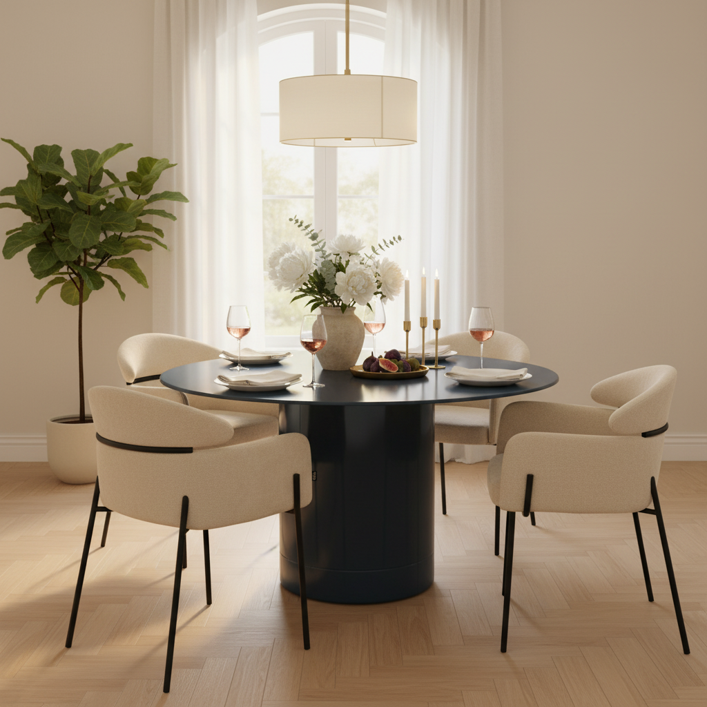 Mesa de Comedor Cartagena en comedor con Silla Padua, foto ambientada