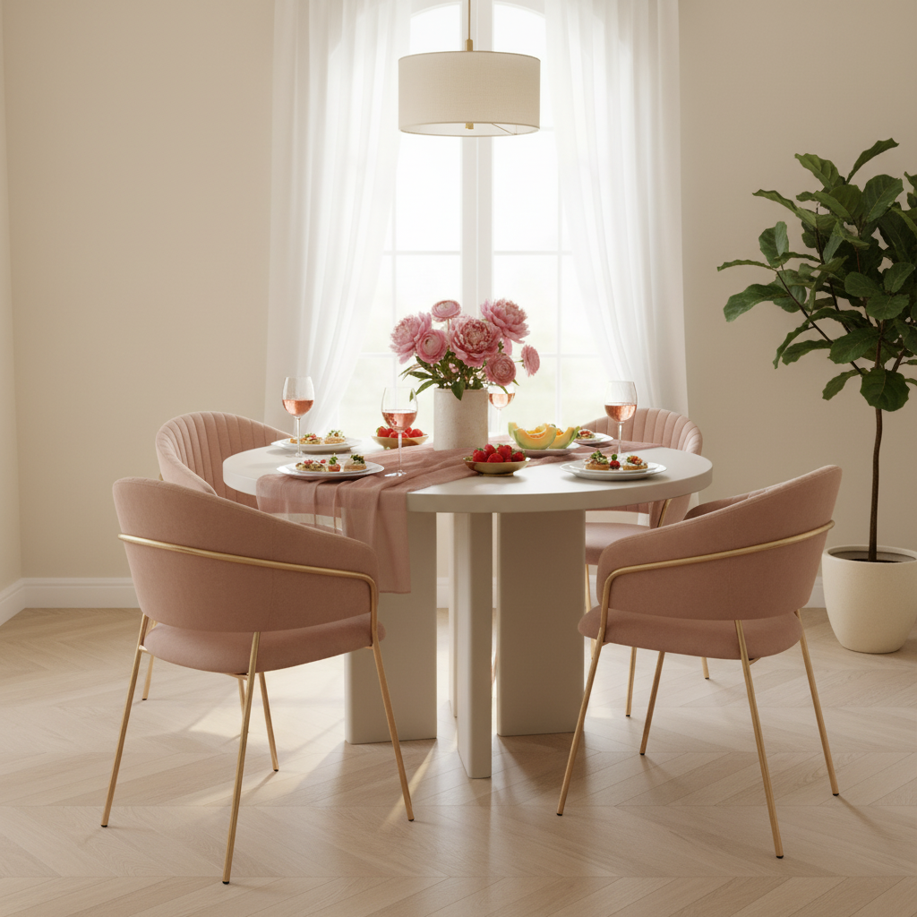 Mesa de Comedor Caba en comida femenina estilo Bilbao, foto ambientada
