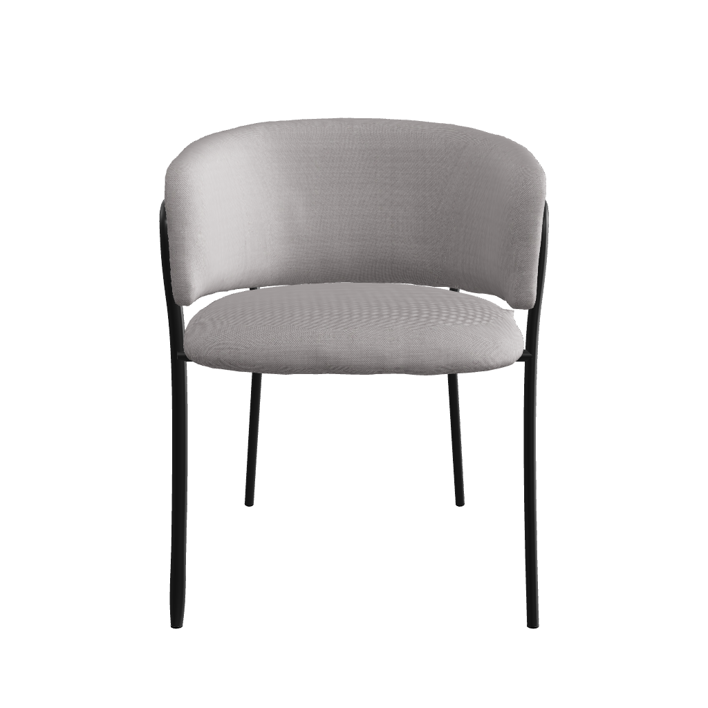 Silla Escocia Gris Pata Negra Vista 3d