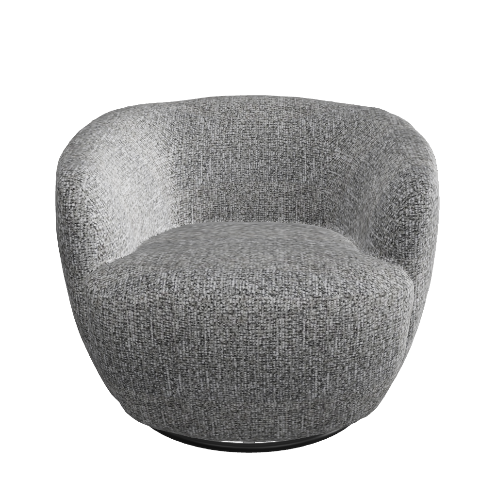 Sillon Giratorio Biarritz Gris Vista 3d